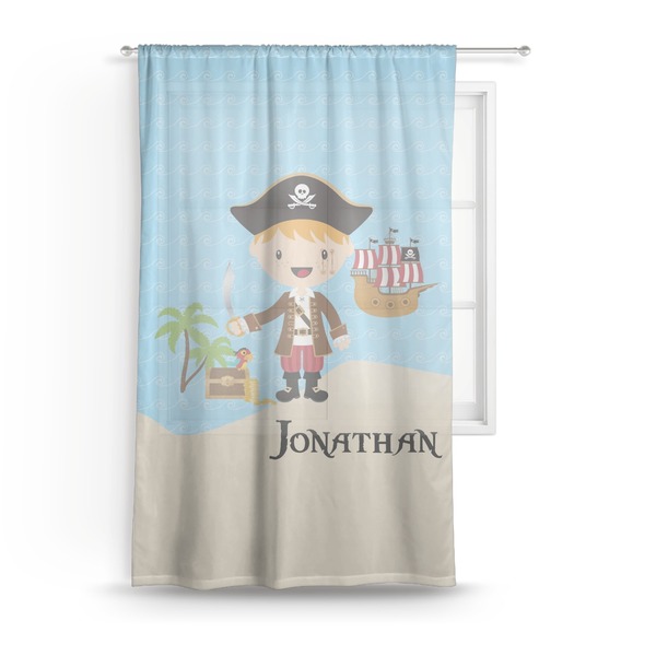 Custom Pirate Scene Sheer Curtain (Personalized)
