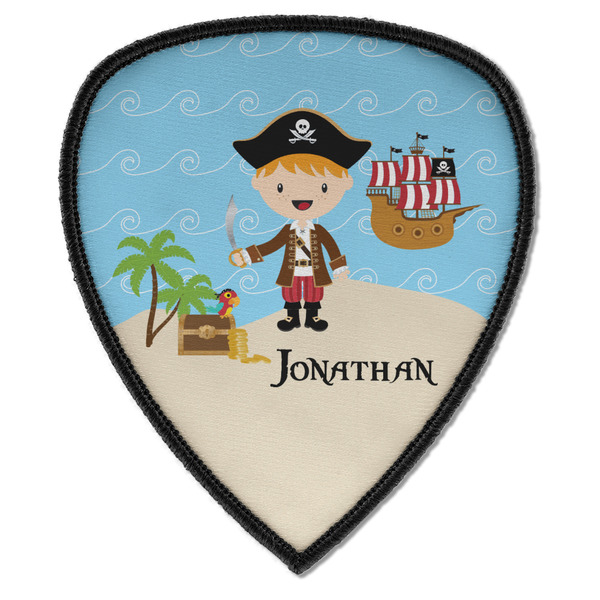 Custom Pirate Scene Iron on Shield Patch A w/ Name or Text