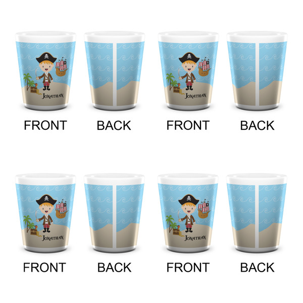 Pirate Scene Shot Glass - White - Set of 4 - APPROVAL