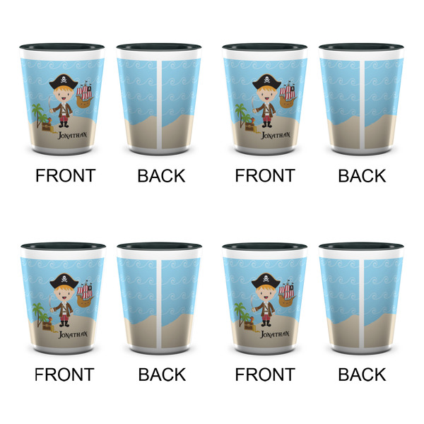Pirate Scene Shot Glassess - Two Tone - Set of 4 - APPROVAL