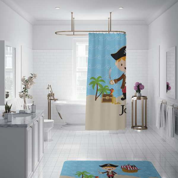 Pirate Scene Shower Curtain - Custom Size