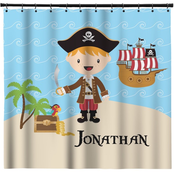 Custom Pirate Scene Shower Curtain - 71" x 74" (Personalized)