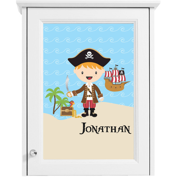 Personalized Pirate Single White Cabinet Decal
