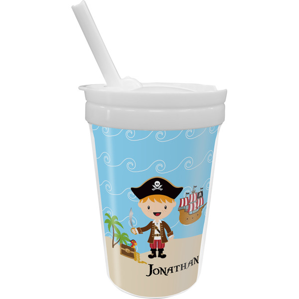 Custom Pirate Scene Sippy Cup with Straw (Personalized)
