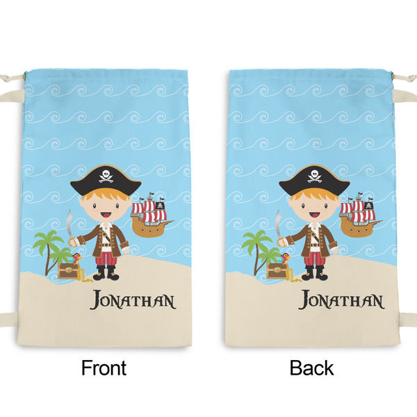 Pirate Scene Small Laundry Bag - Front & Back View