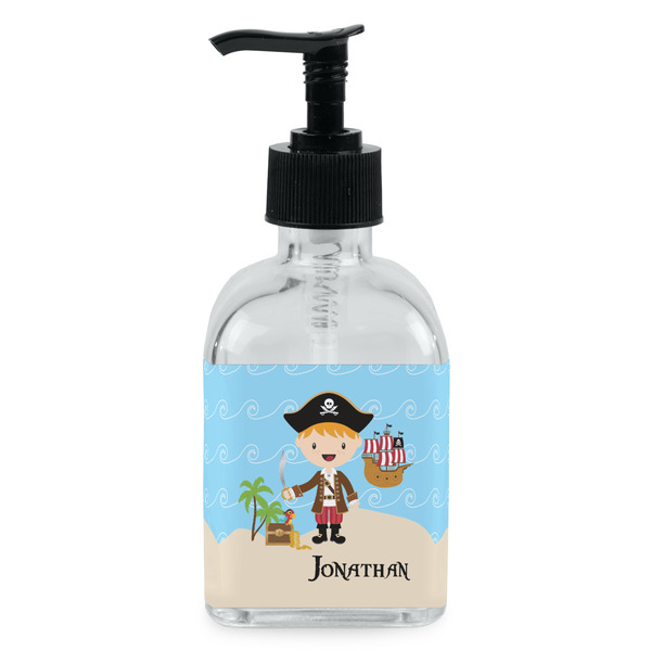 Custom Pirate Scene Glass Soap & Lotion Bottle - Single Bottle (Personalized)