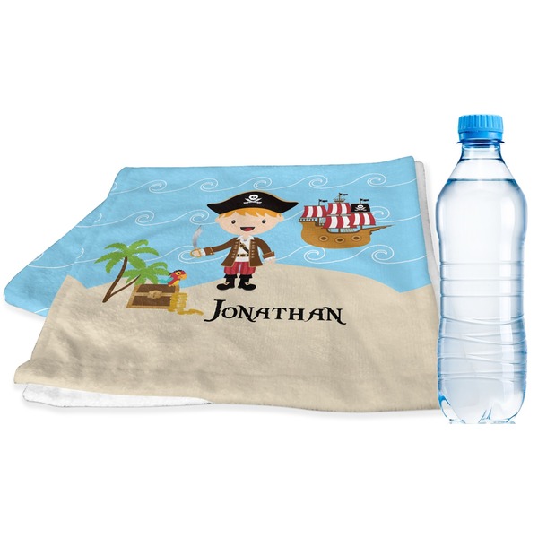 Custom Pirate Scene Sports & Fitness Towel (Personalized)