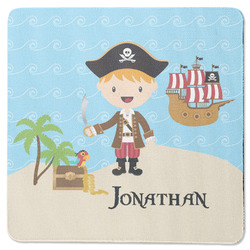 Pirate Scene Square Rubber Backed Coaster (Personalized)