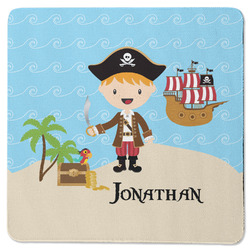 Pirate Scene Square Rubber Backed Coaster (Personalized)