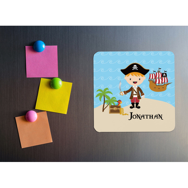 Pirate Scene Square Fridge Magnet - LIFESTYLE