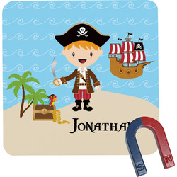 Pirate Scene Square Fridge Magnet (Personalized)