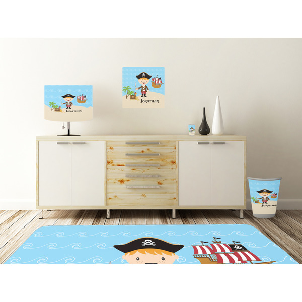 Pirate Scene Square Wall Decal Wooden Desk