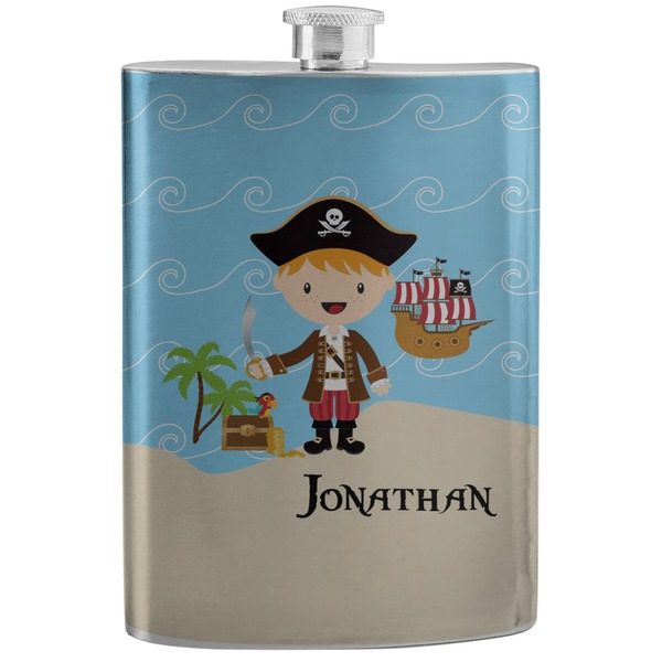 Custom Pirate Scene Stainless Steel Flask (Personalized)