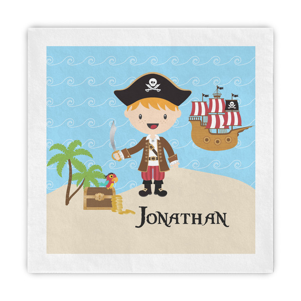 Custom Pirate Scene Decorative Paper Napkins (Personalized)