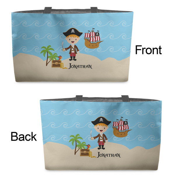 Pirate Scene Tote w/Black Handles - Front & Back Views