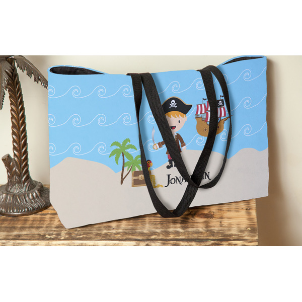 Pirate Scene Tote w/Black Handles - Lifestyle View