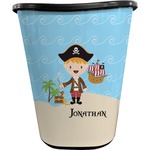 Pirate Scene Waste Basket - Double Sided (Black) (Personalized)