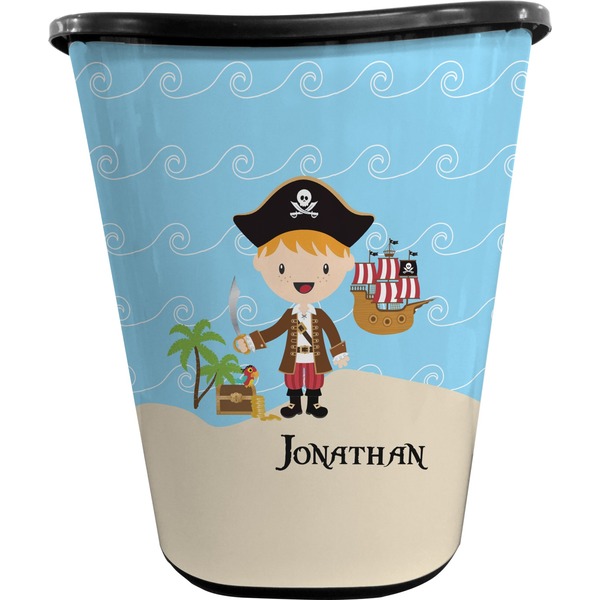 Personalized Pirate Waste Basket (Black)