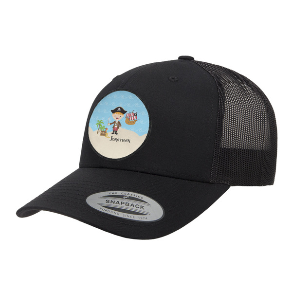 Custom Pirate Scene Trucker Hat - Black (Personalized)