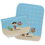 Pirate Scene Burp Cloths - Fleece - Set of 2 w/ Name or Text