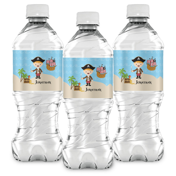 Pirate Scene Water Bottle Labels - Front View