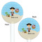 Pirate Scene White Plastic 5.5" Stir Stick - Double Sided - Round - Front & Back