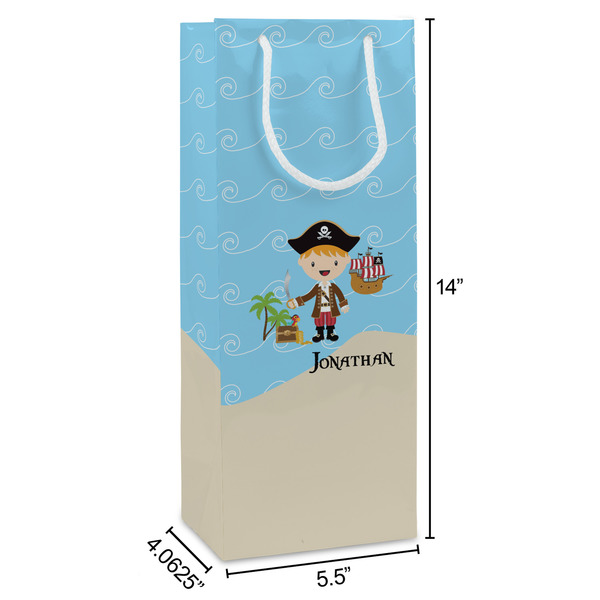 Pirate Scene Wine Gift Bag - Dimensions
