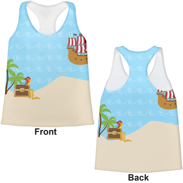 Pirate Scene Womens Racerback Tank Tops - Medium - Front and Back