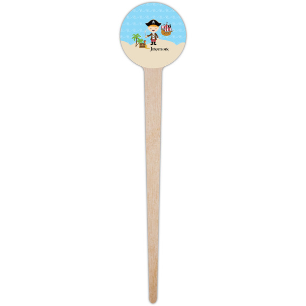 Pirate Scene Wooden 4" Food Pick - Round - Single Pick