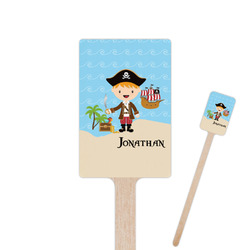 Pirate Scene 6.25" Rectangle Wooden Stir Sticks - Double Sided (Personalized)