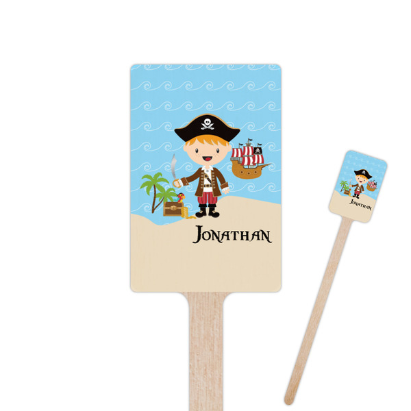 Custom Pirate Scene Rectangle Wooden Stir Sticks (Personalized)
