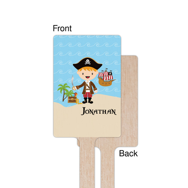 Pirate Scene Wooden 6.25" Stir Stick - Rectangular - Single - Front & Back
