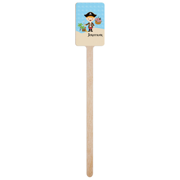 Pirate Scene Wooden 6.25" Stir Stick - Rectangular - Single Stick