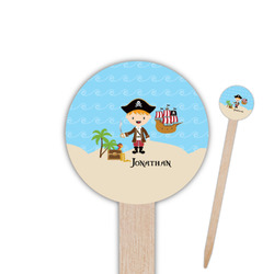 Pirate Scene Round Wooden Food Picks (Personalized)