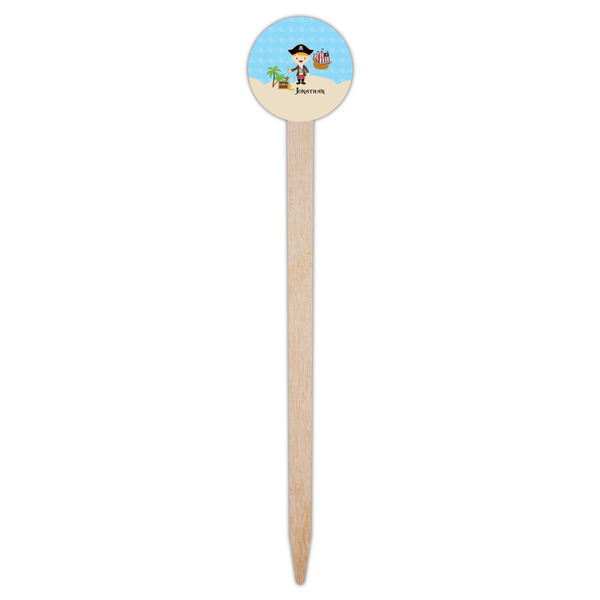 Pirate Scene Wooden 6" Food Pick - Round - Single Pick