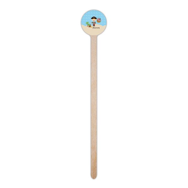 Pirate Scene Wooden 6" Stir Stick - Round - Single Stick