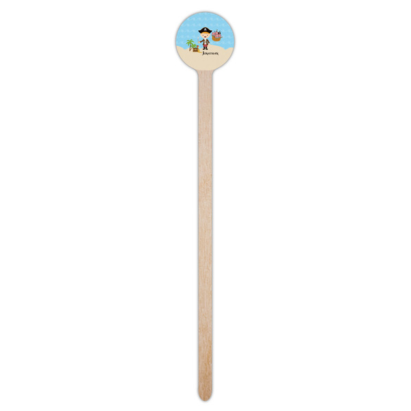 Pirate Scene Wooden 7.5" Stir Stick - Round - Single Stick