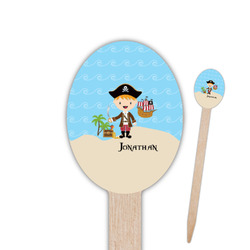 Pirate Scene Oval Wooden Food Picks (Personalized)