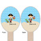 Pirate Scene Wooden Food Pick - Oval - Double Sided - Front & Back