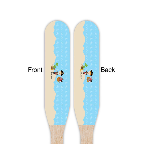 Pirate Scene Wooden Food Pick - Paddle - Double Sided - Front & Back