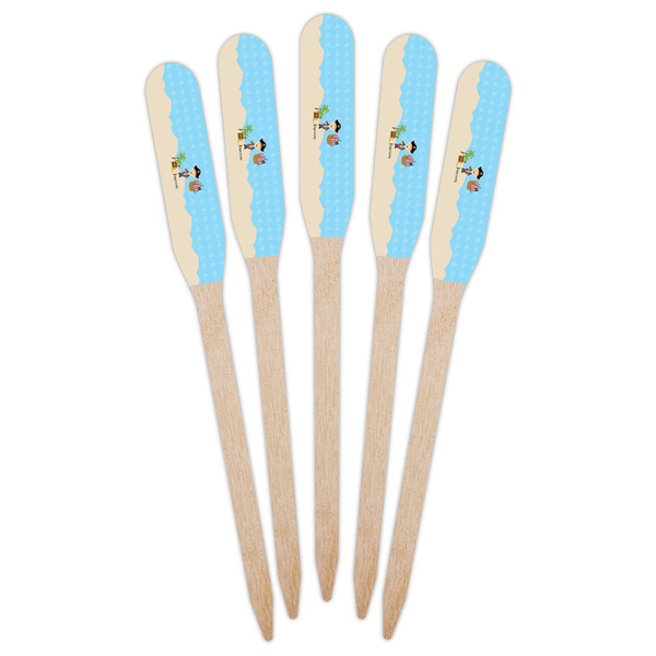 Pirate Scene Wooden Food Pick - Paddle - Fan View