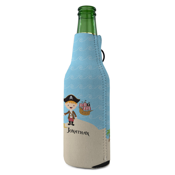 Pirate Scene Zipper Bottle Cooler - ANGLE (bottle)