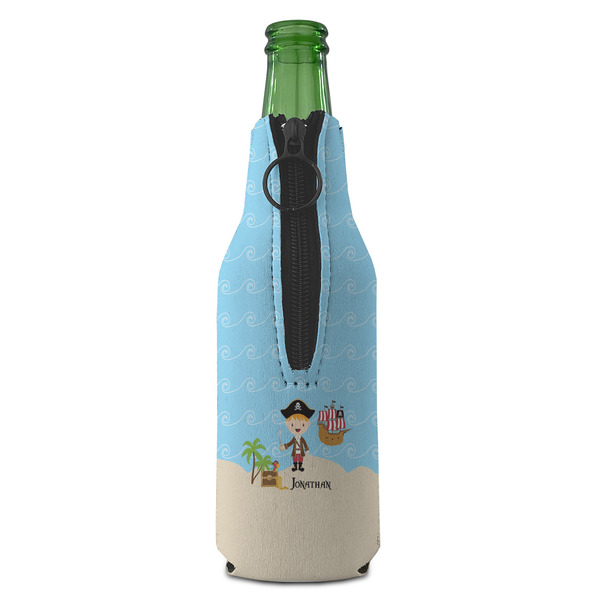 Pirate Scene Zipper Bottle Cooler - BACK (bottle)