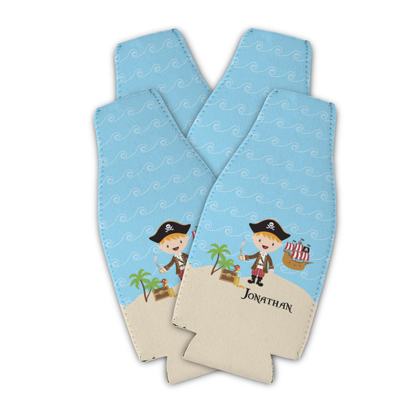 Custom Pirate Scene Zipper Bottle Cooler - Set of 4 (Personalized)
