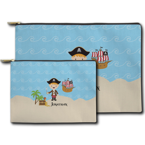 Pirate Scene Zippered Pouches - Size Comparison