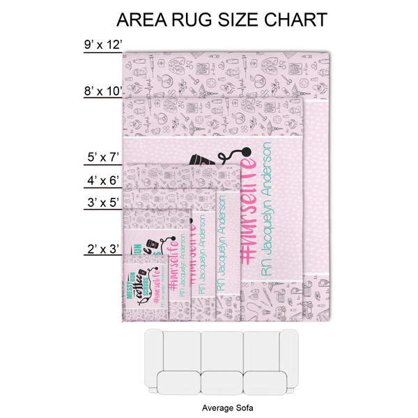 Nursing Quotes 2'x3' Indoor Area Rugs - Size Chart