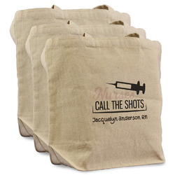 Nursing Quotes Reusable Cotton Grocery Bags - Set of 3 (Personalized)