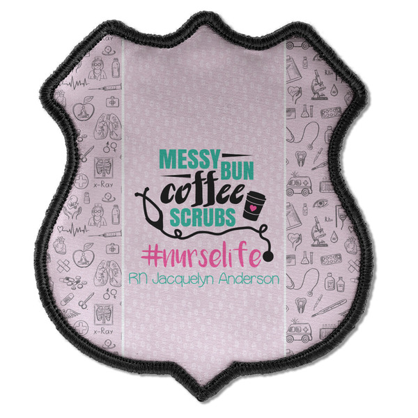Custom Nursing Quotes Iron On Shield Patch C w/ Name or Text