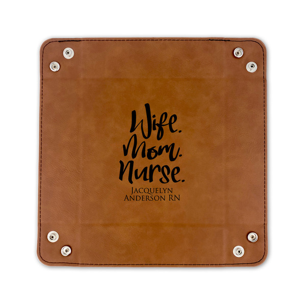 Nursing Quotes 6" x 6" Leatherette Snap Up Tray - FLAT FRONT
