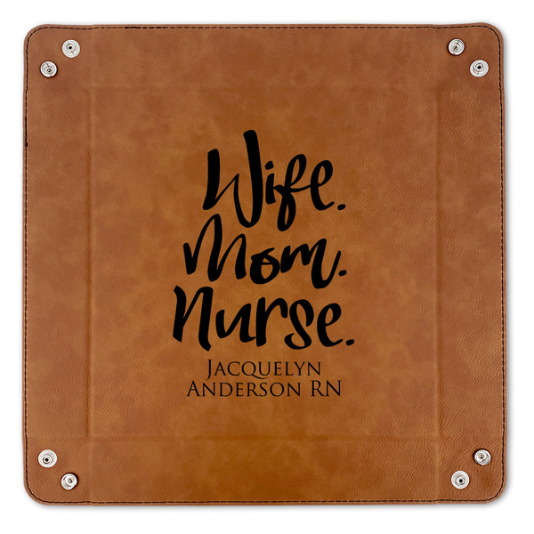 Nursing Quotes 9" x 9" Leatherette Snap Up Tray - APPROVAL (FLAT)